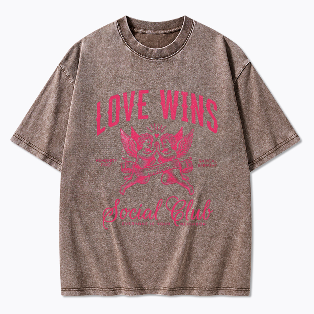 LOVE WINS Social Club Washed T-Shirt