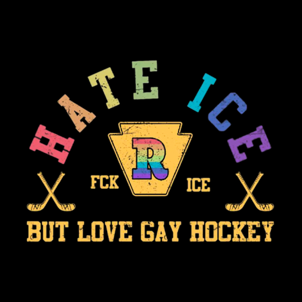Hate Ice Love Gay Hockey Washed T-Shirt