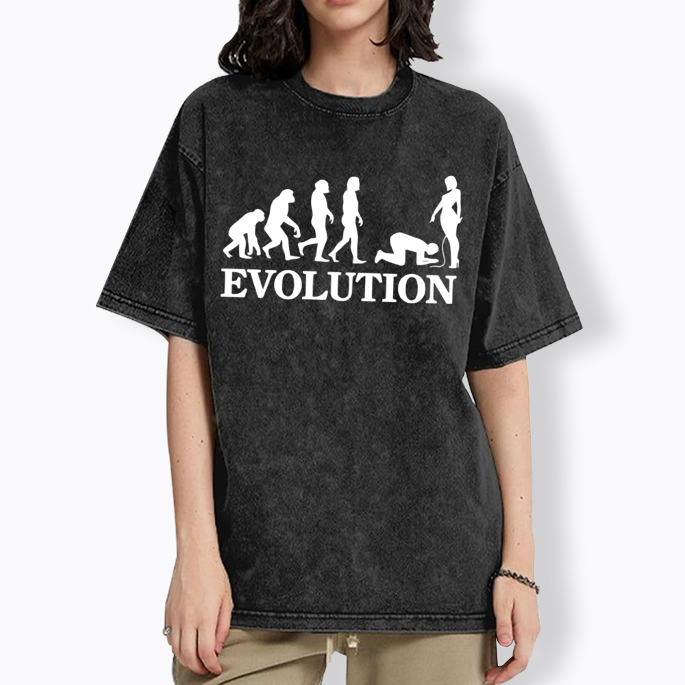 Funny Evolution Simps Washed T-Shirt