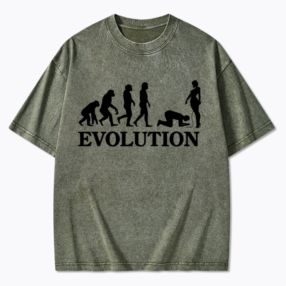 Funny Evolution Simps Washed T-Shirt