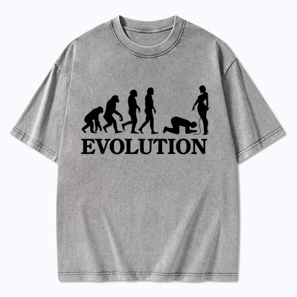 Funny Evolution Simps Washed T-Shirt