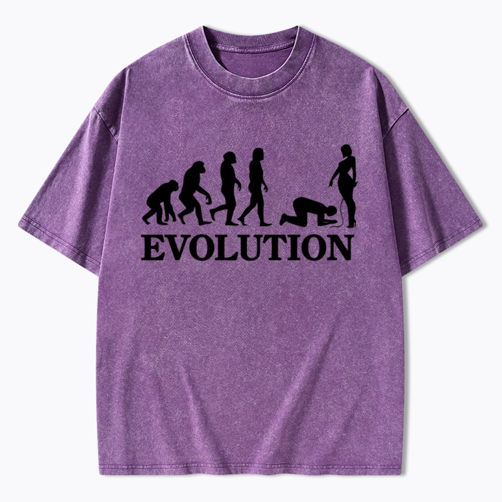 Funny Evolution Simps Washed T-Shirt
