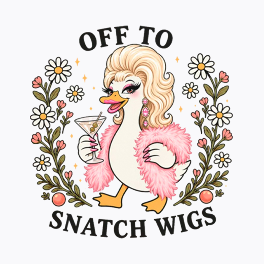 Drag Quee Off to Snatch Wigs Washed T-Shirt