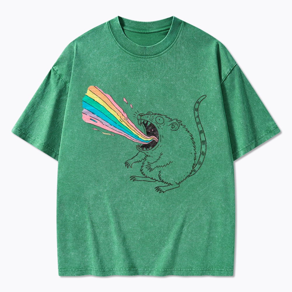 Rainbow Possum Puke Washed T-Shirt
