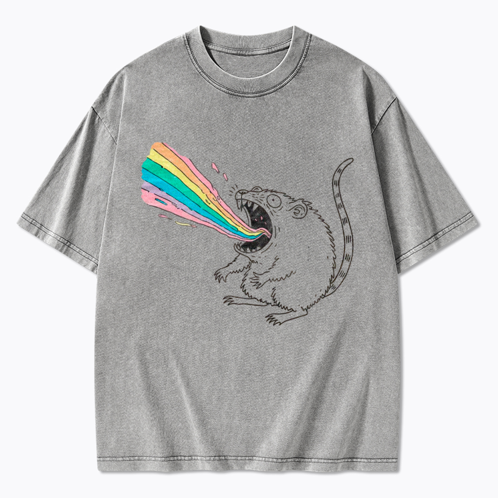 Rainbow Possum Puke Washed T-Shirt