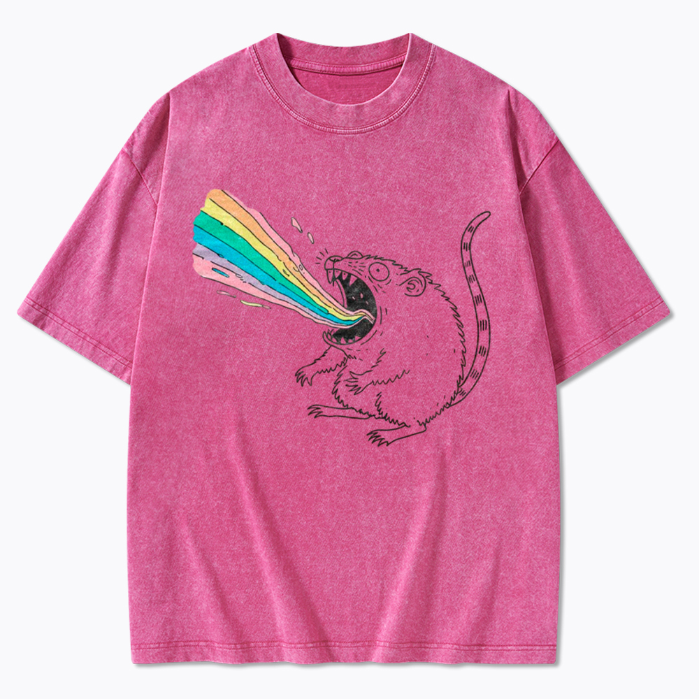 Rainbow Possum Puke Washed T-Shirt