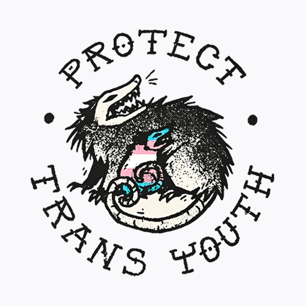 Protect Trans Youth Opossum Support Transgender Washed T-Shirt