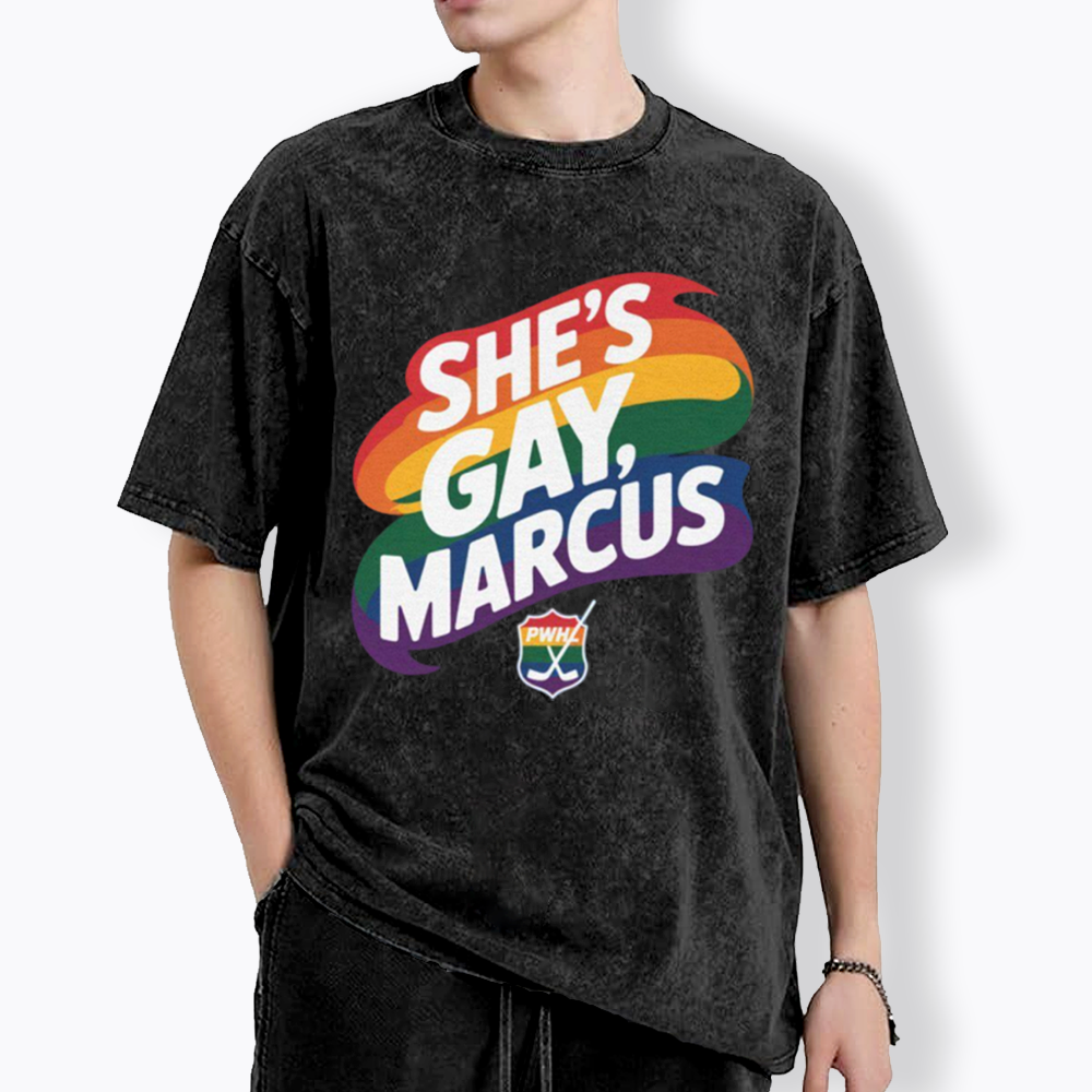 She's Gay Marcus Washed T-Shirt