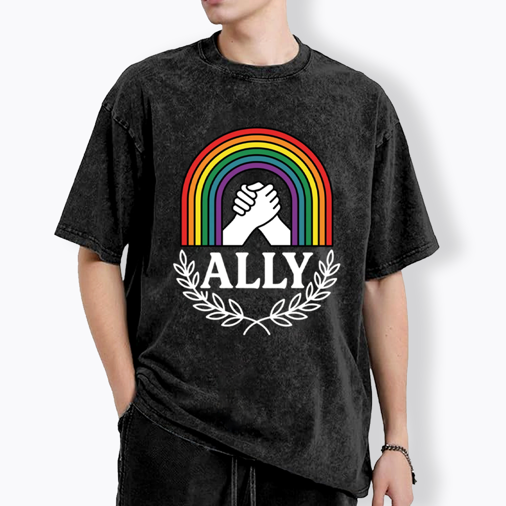 Lgbtq Ally Washed T-Shirt