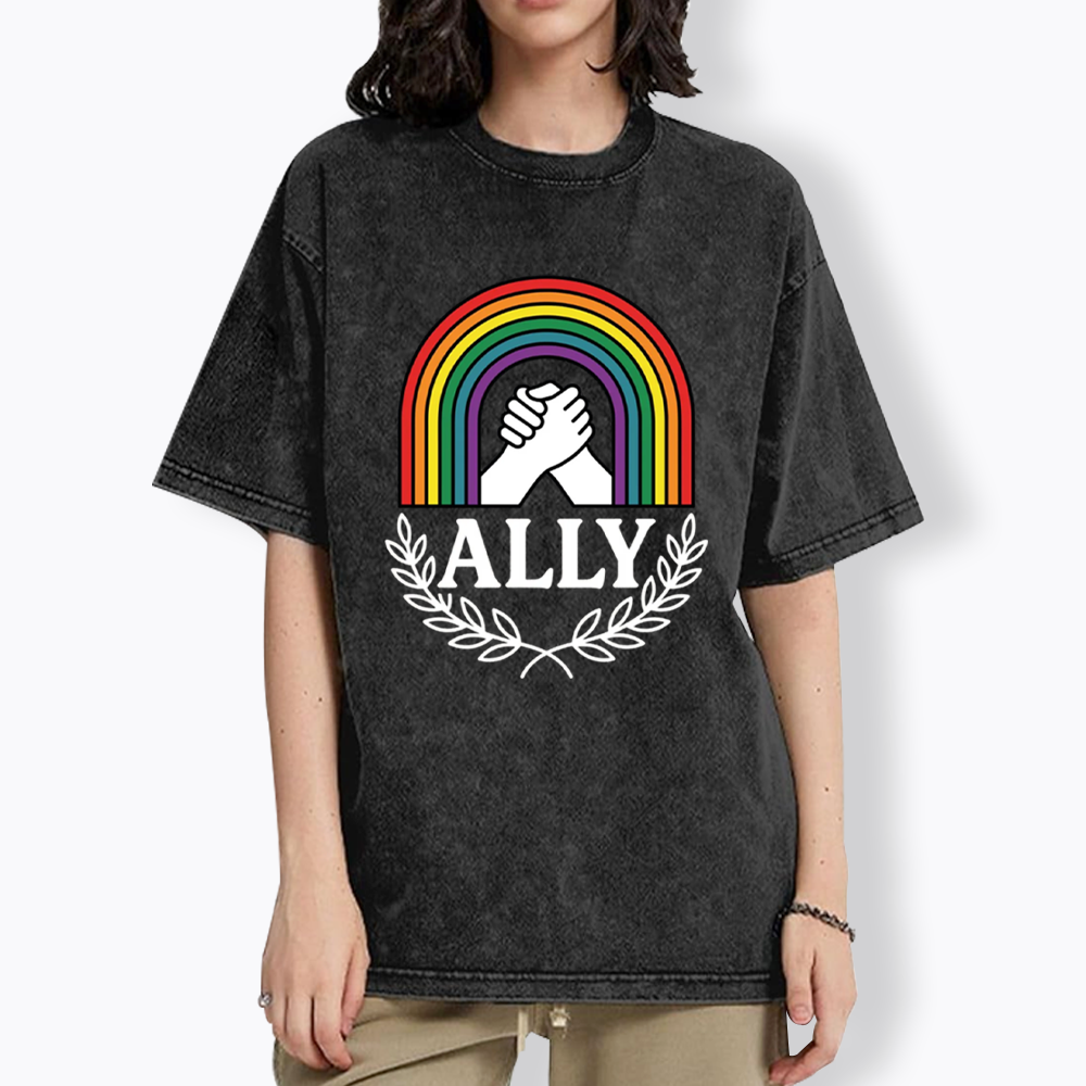 Lgbtq Ally Washed T-Shirt