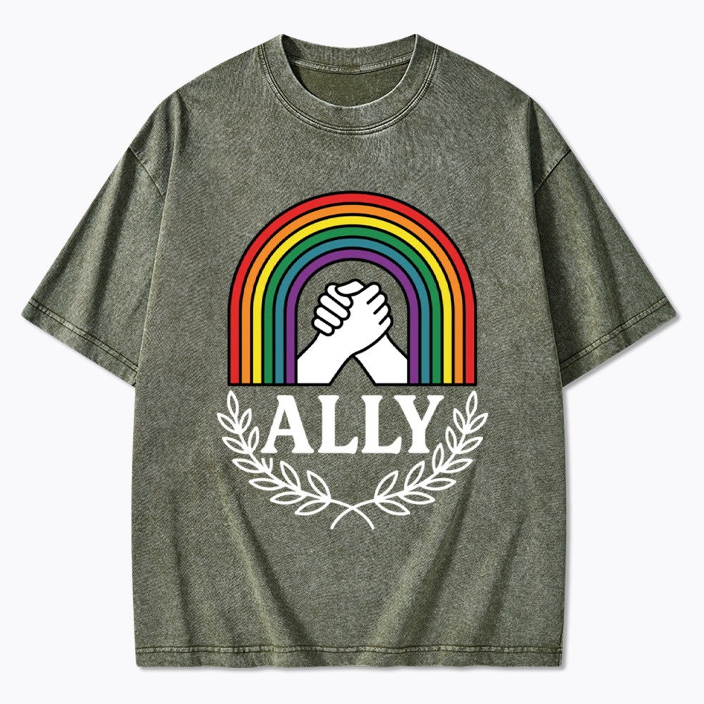 Lgbtq Ally Washed T-Shirt