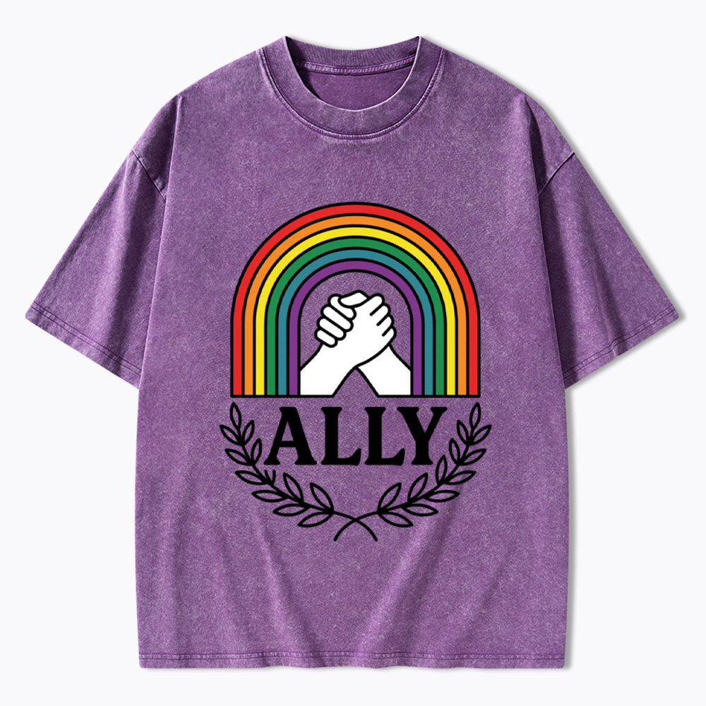 Lgbtq Ally Washed T-Shirt