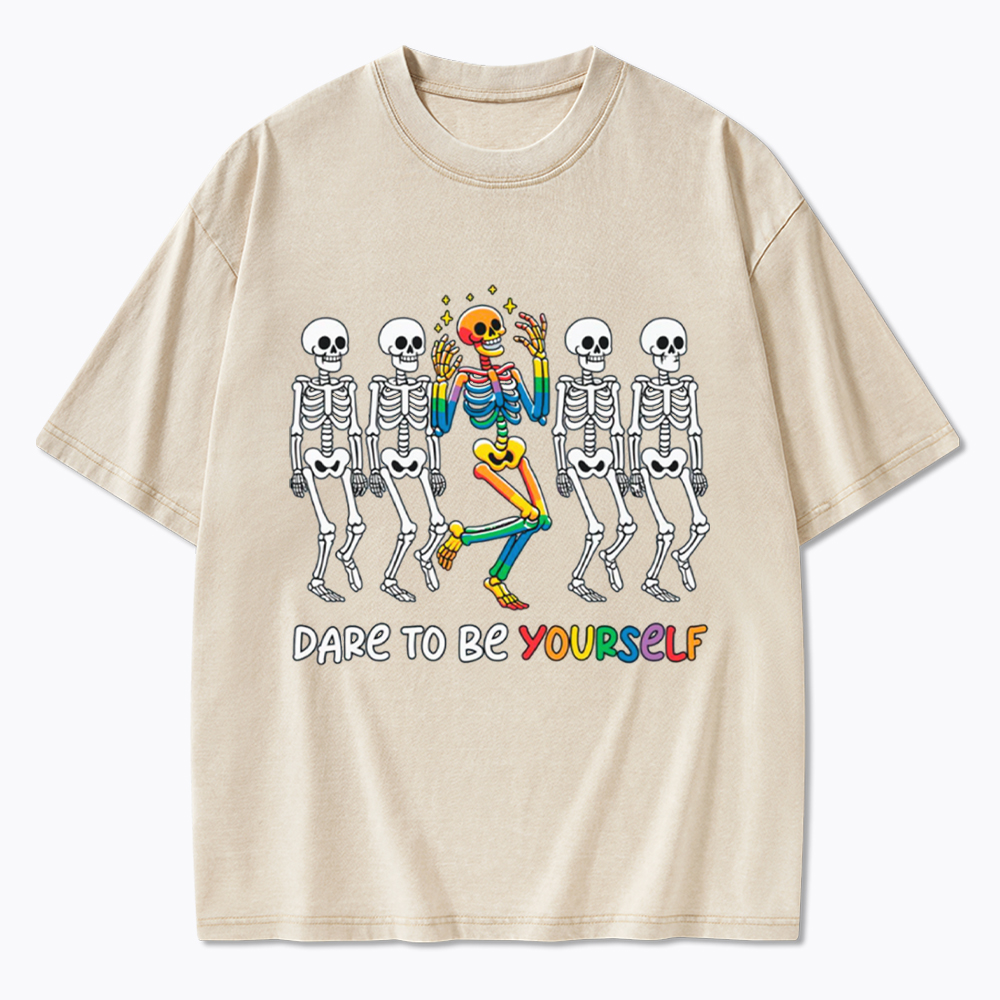 Funny Pride Skeleton Washed T-Shirt