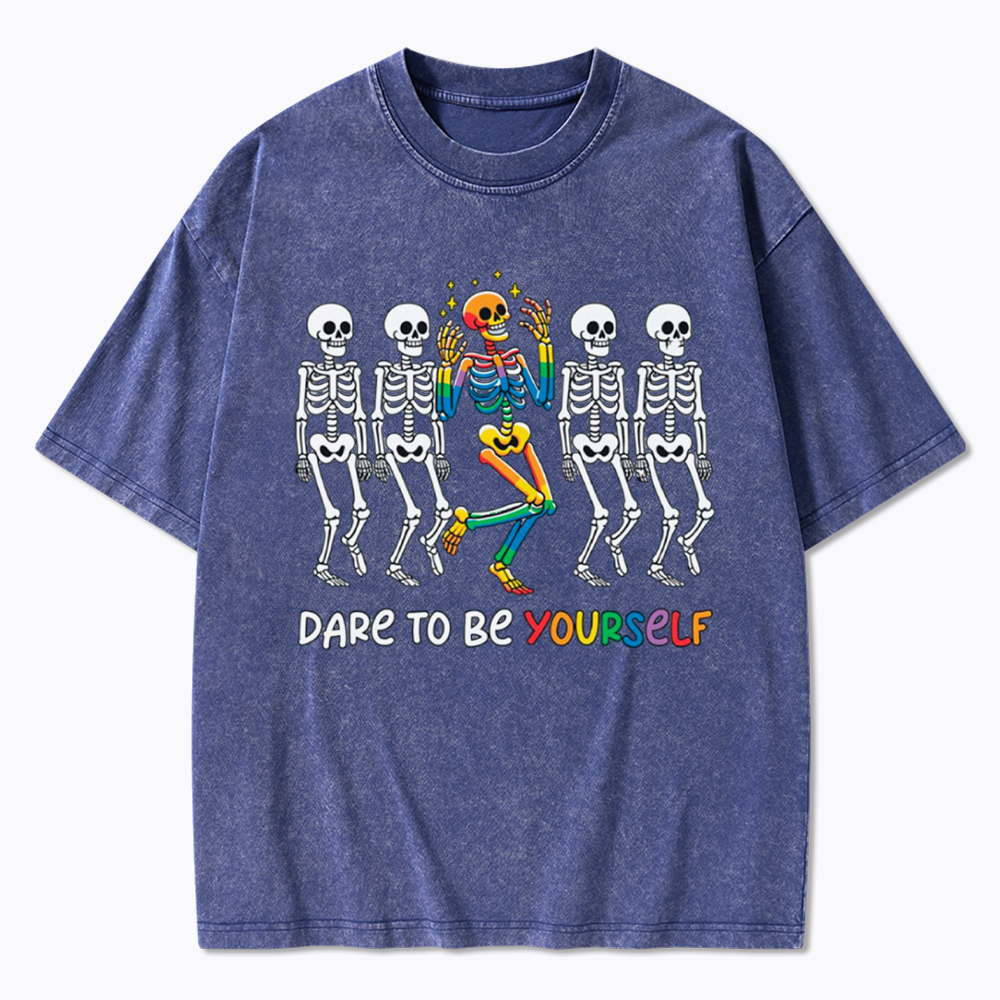Funny Pride Skeleton Washed T-Shirt