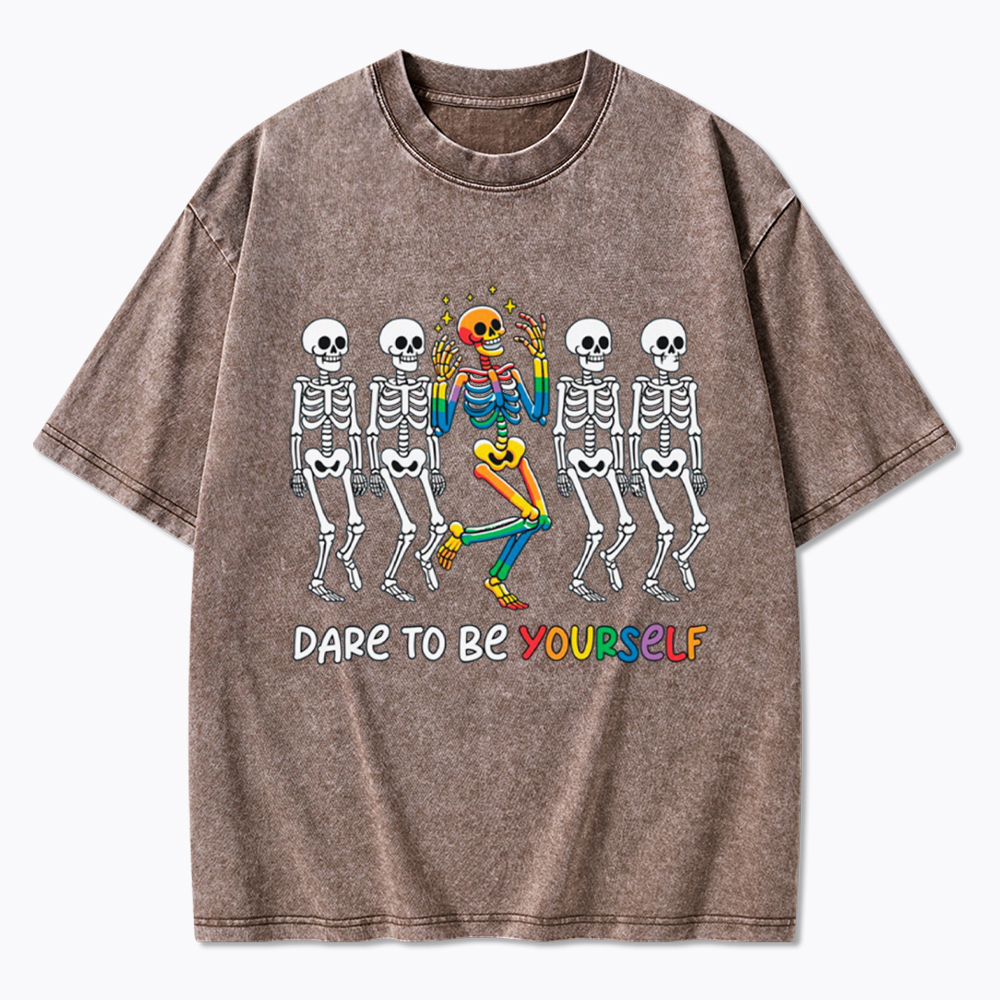 Funny Pride Skeleton Washed T-Shirt