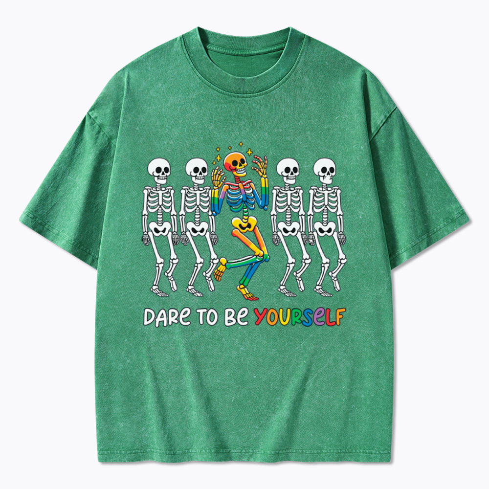 Funny Pride Skeleton Washed T-Shirt