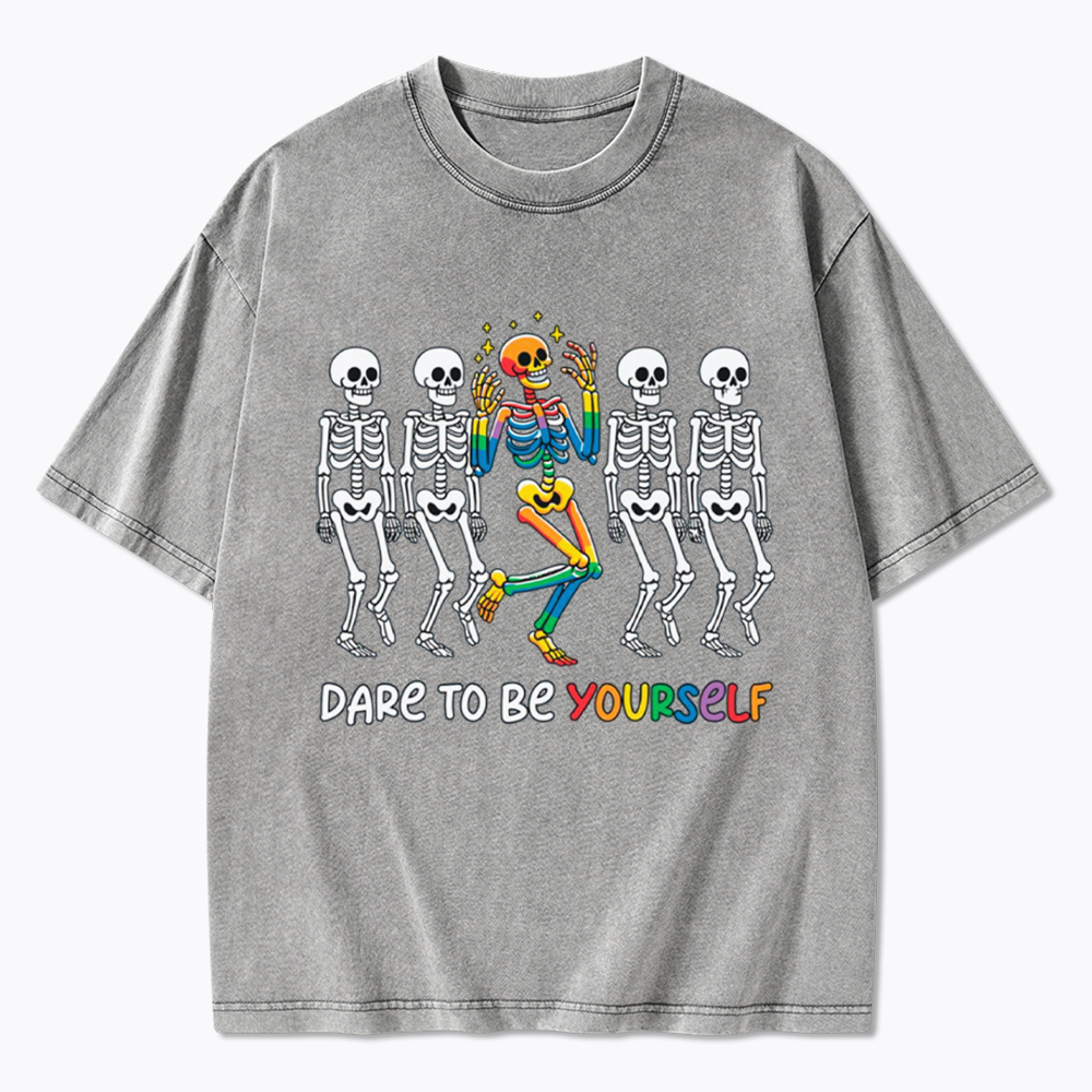 Funny Pride Skeleton Washed T-Shirt