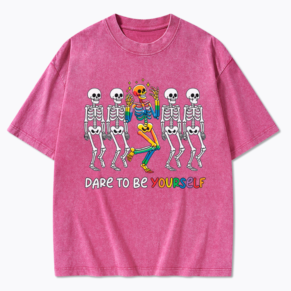Funny Pride Skeleton Washed T-Shirt