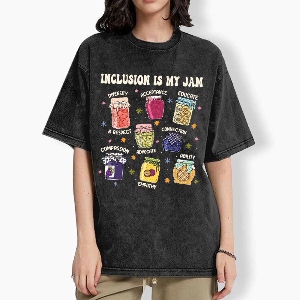 Inclusion Is My Jam, Special Education Washed T-Shirt