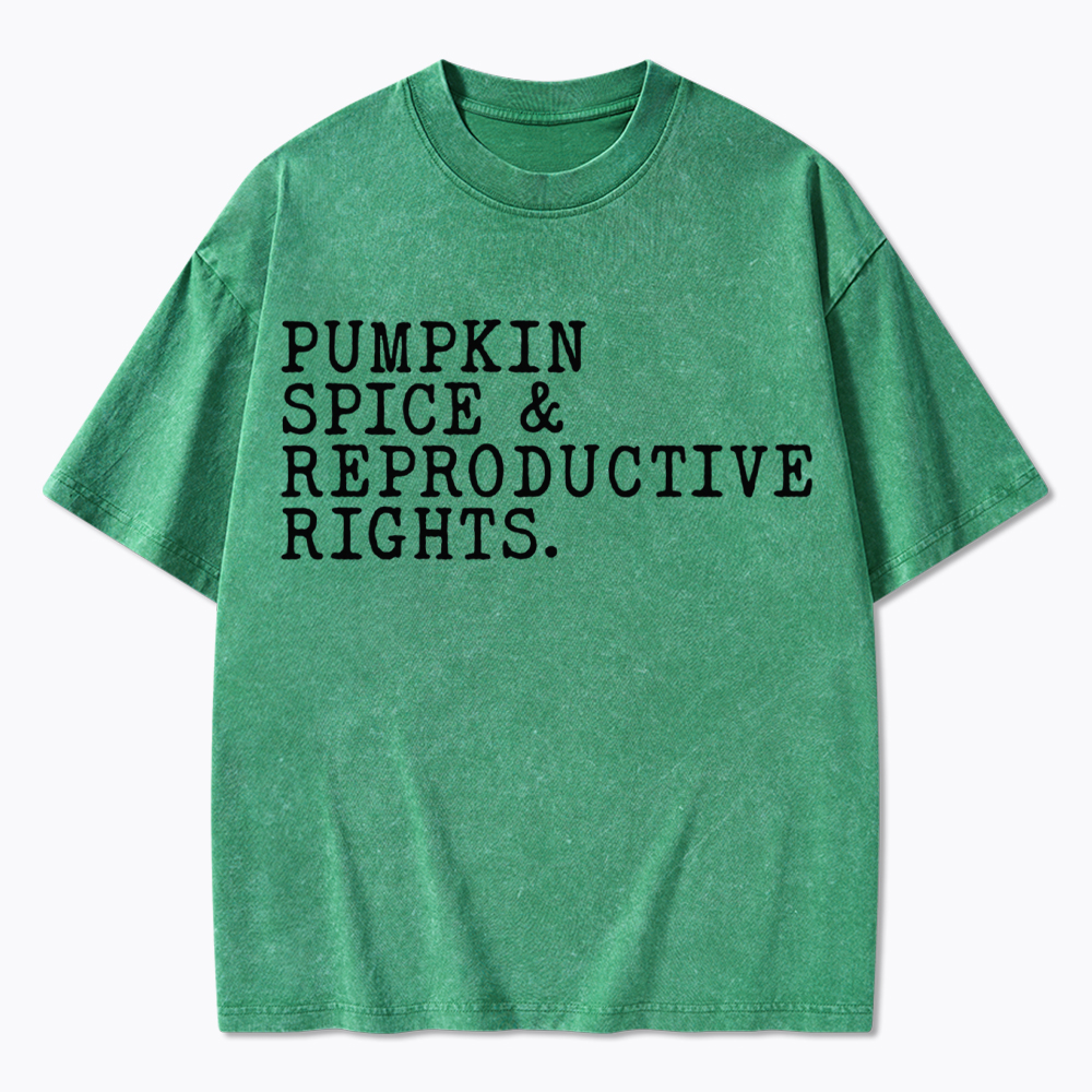 Pumpkin Spice and Reproductive Rights Washed T-Shirt