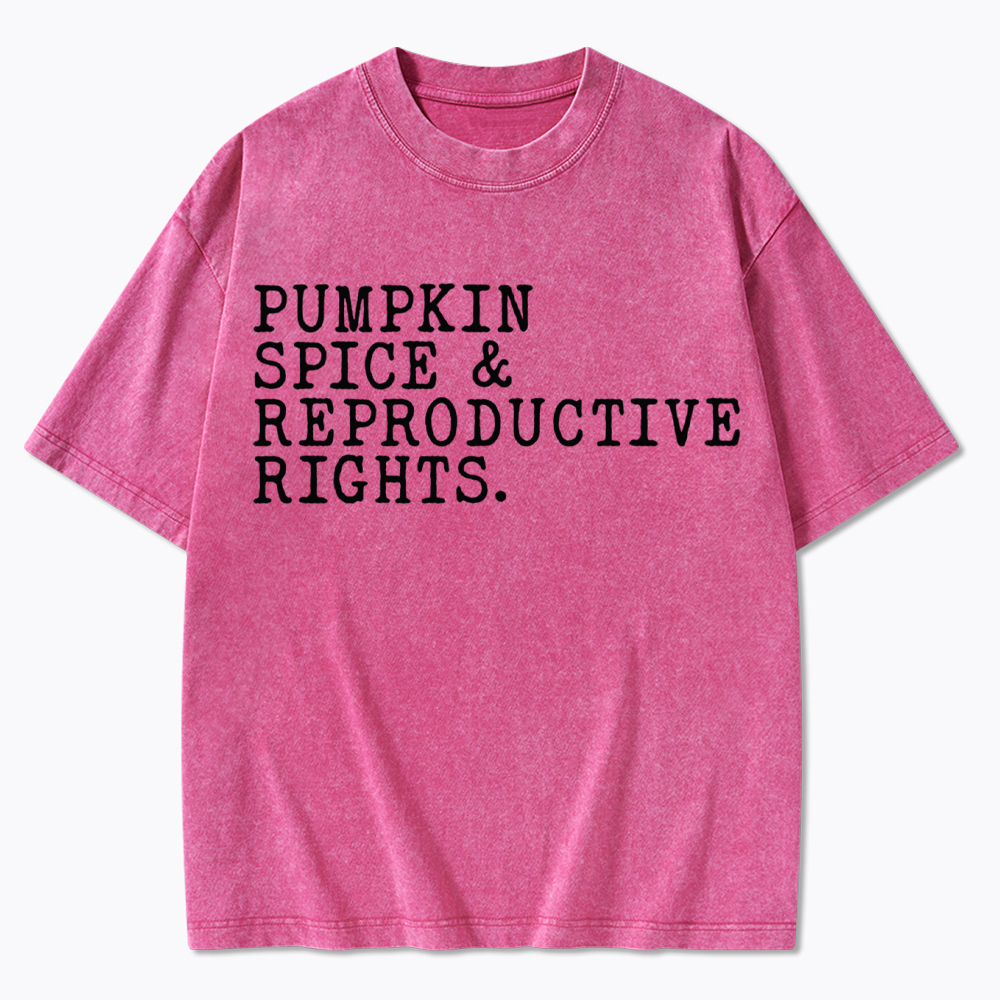 Pumpkin Spice and Reproductive Rights Washed T-Shirt