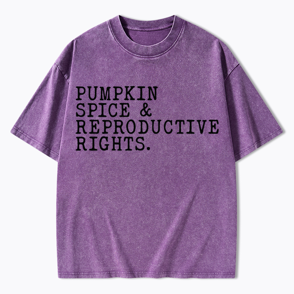 Pumpkin Spice and Reproductive Rights Washed T-Shirt