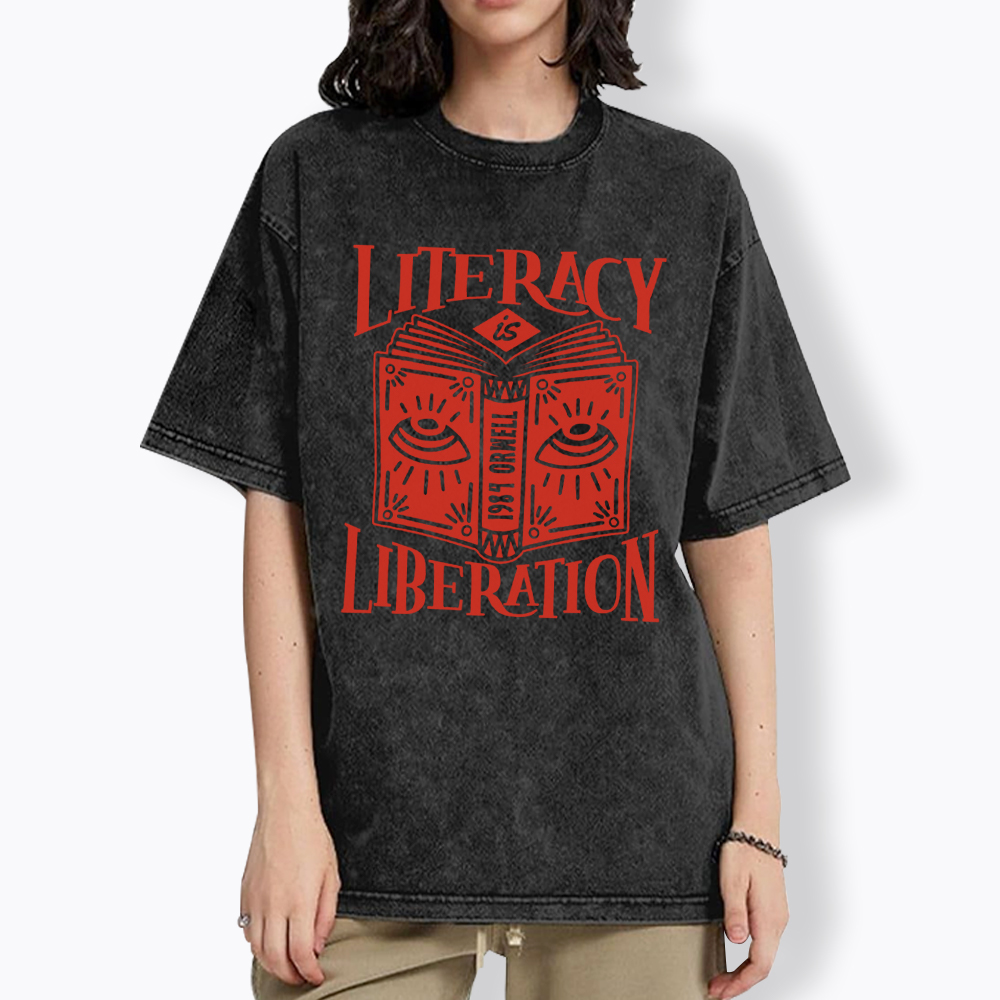 Literacy is Liberation Washed T-Shirt
