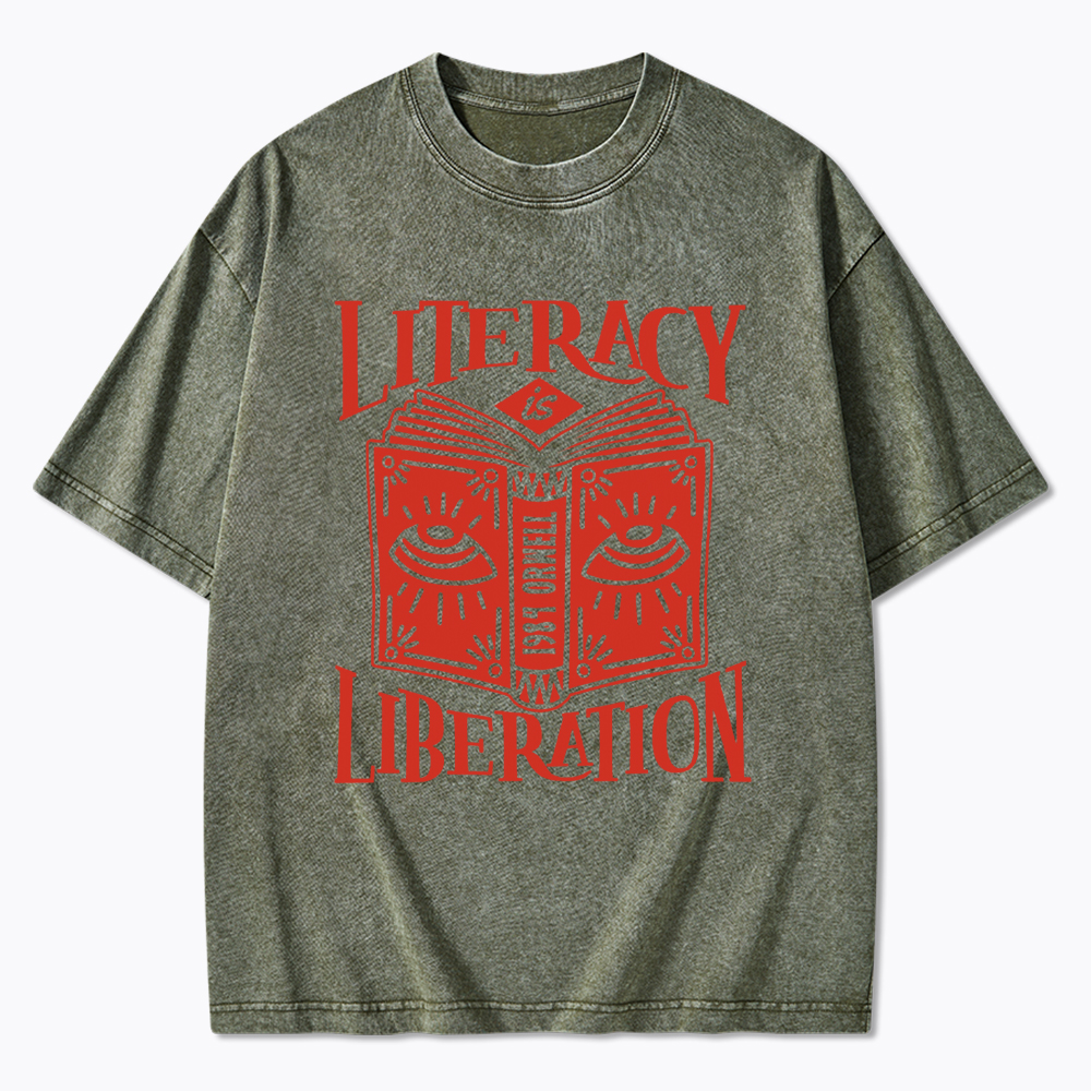 Literacy is Liberation Washed T-Shirt