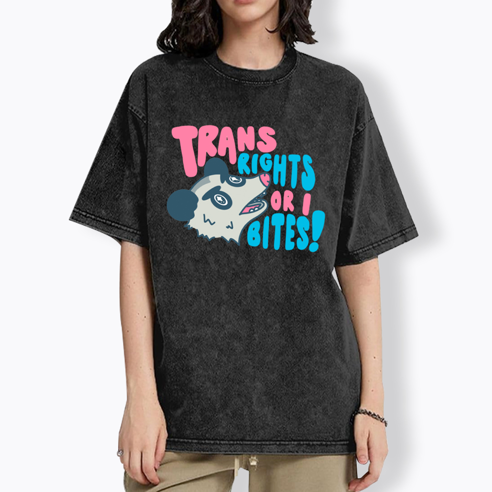 Trans Rights or I Bites Washed T-Shirt