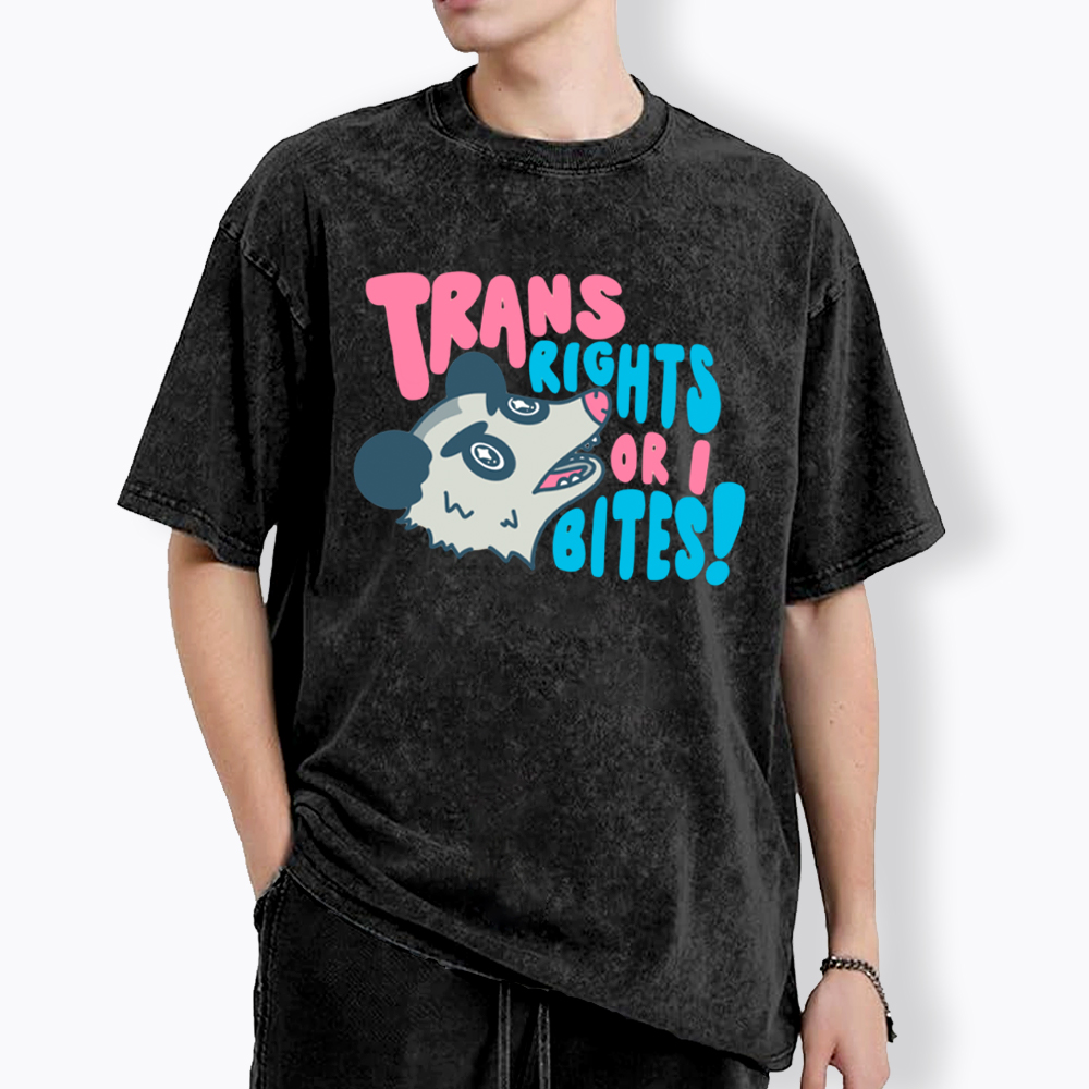 Trans Rights or I Bites Washed T-Shirt