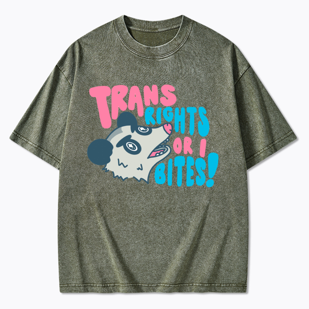 Trans Rights or I Bites Washed T-Shirt