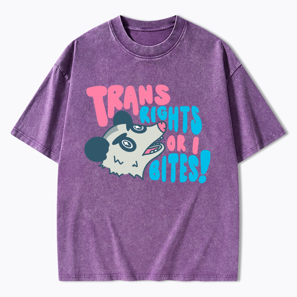 Trans Rights or I Bites Washed T-Shirt