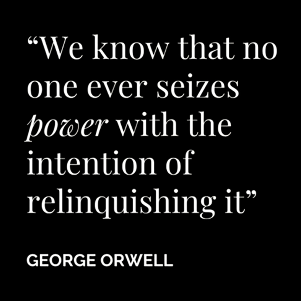 No One Seizes Power Orwell Power Quote Washed T-Shirt