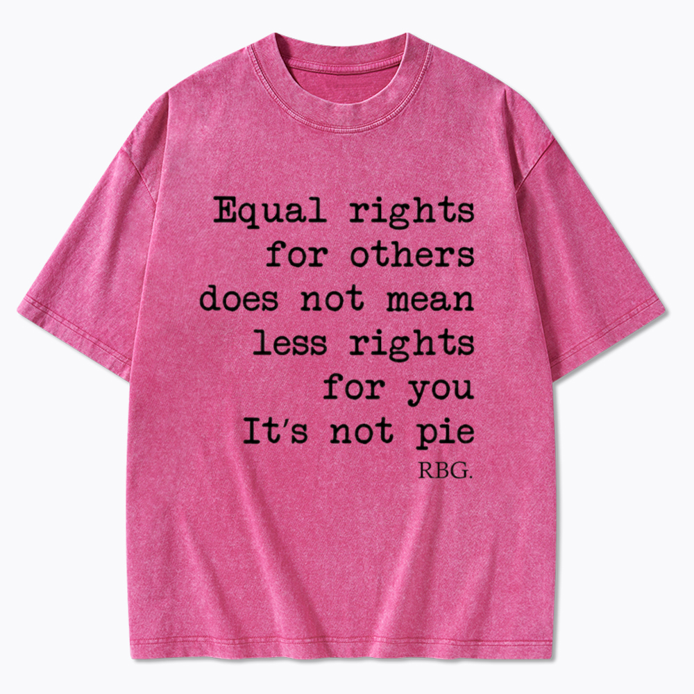 RBG Equal Rights Not Pie Feminist Literary Washed T-Shirt