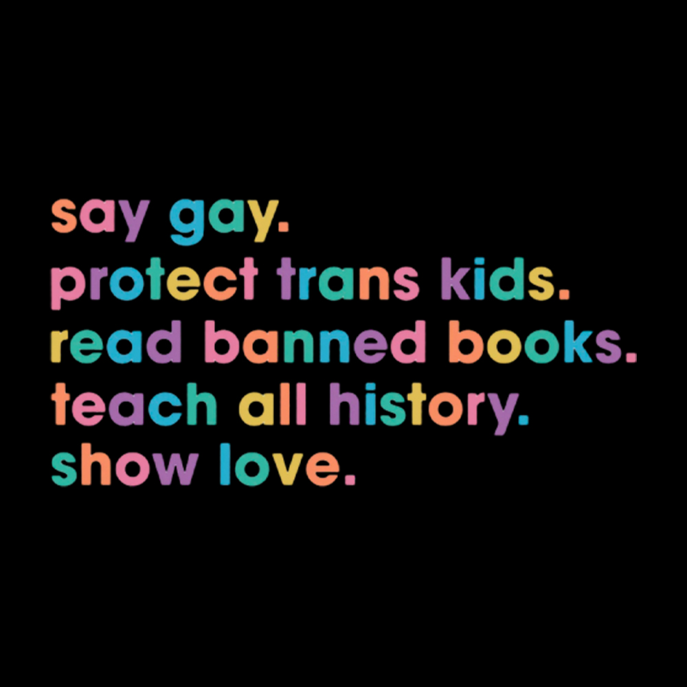 Say Gay Protect Trans Kids Read Banned Books Teach All History Show Love Washed T-Shirt