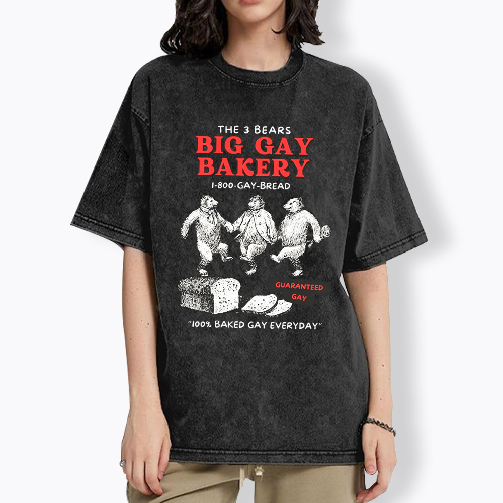 3 Bears Big Gay Bakery Washed T-Shirt
