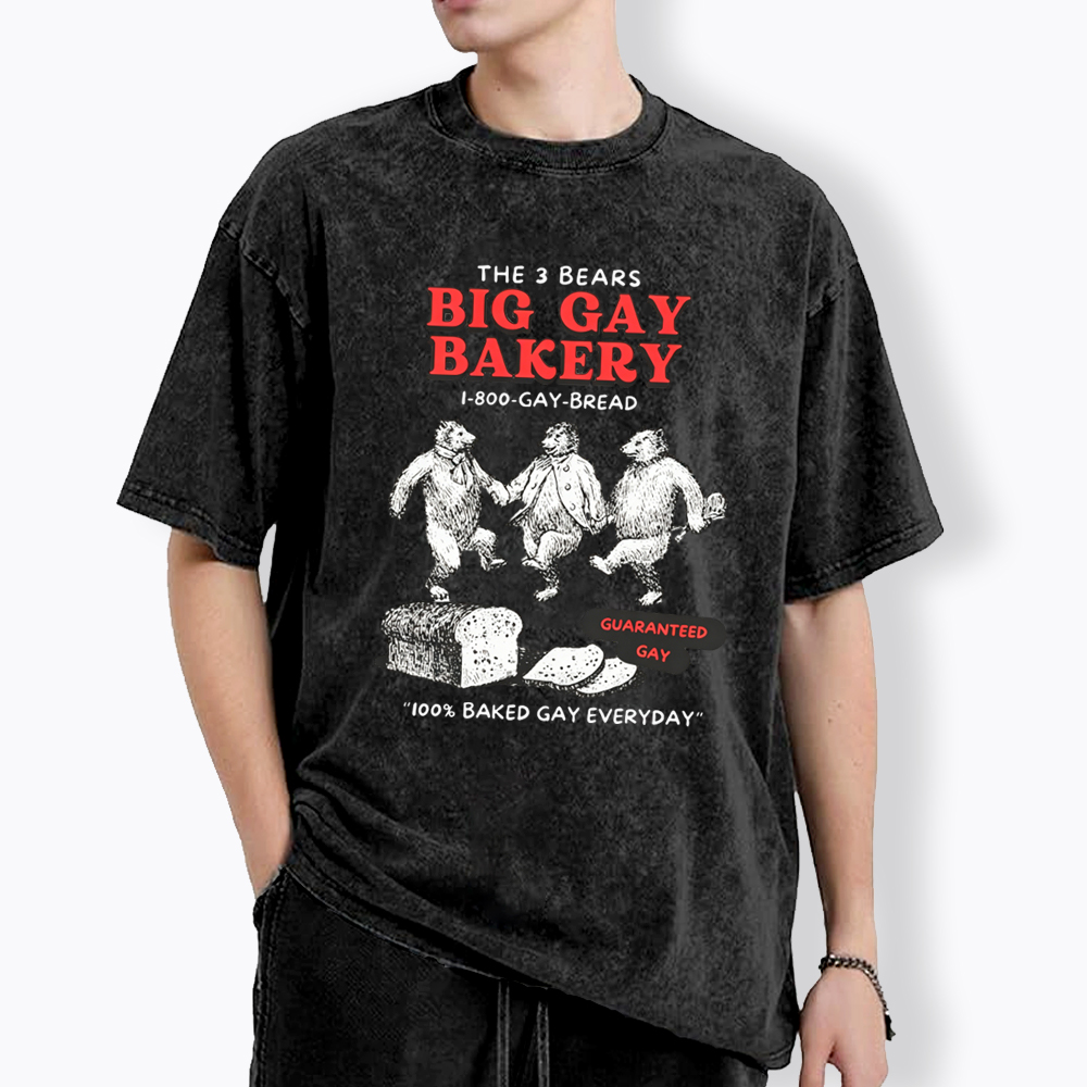 3 Bears Big Gay Bakery Washed T-Shirt