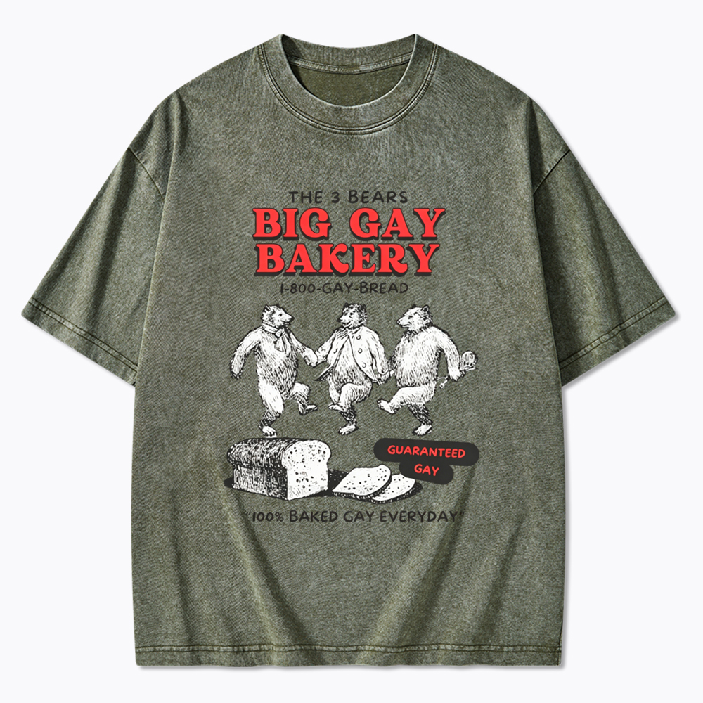 3 Bears Big Gay Bakery Washed T-Shirt