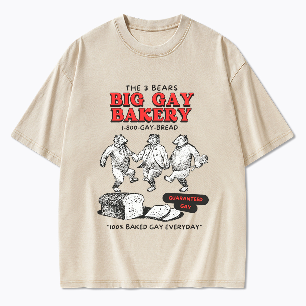 3 Bears Big Gay Bakery Washed T-Shirt