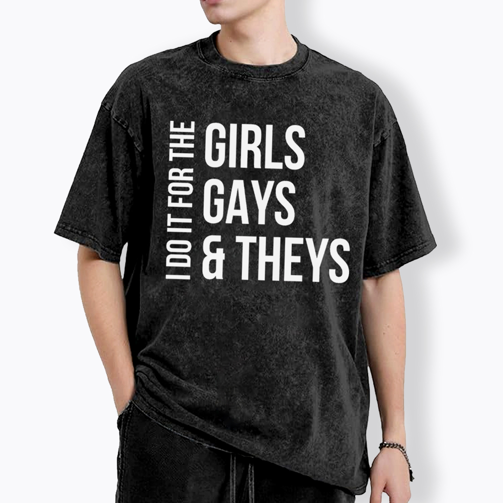 Girls Gays & Theys Washed T-Shirt