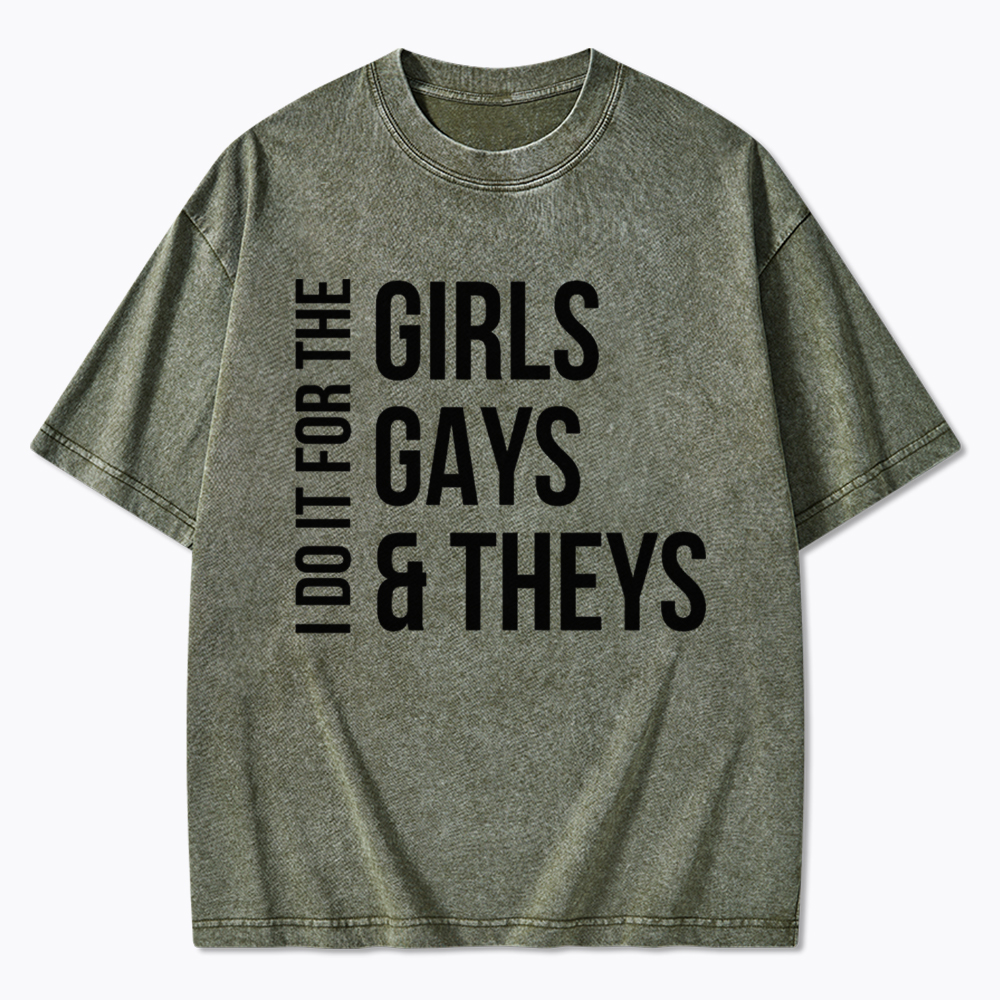 Girls Gays & Theys Washed T-Shirt