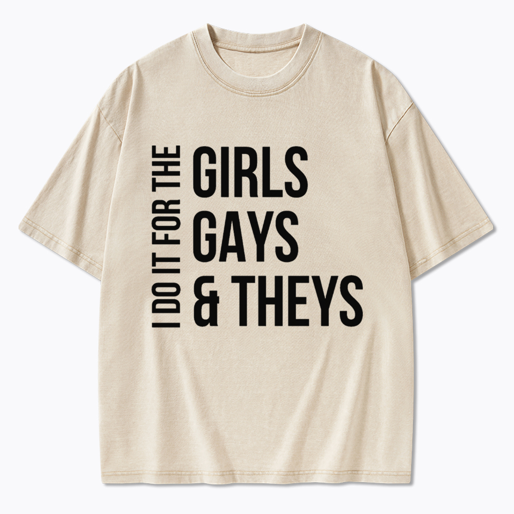 Girls Gays & Theys Washed T-Shirt