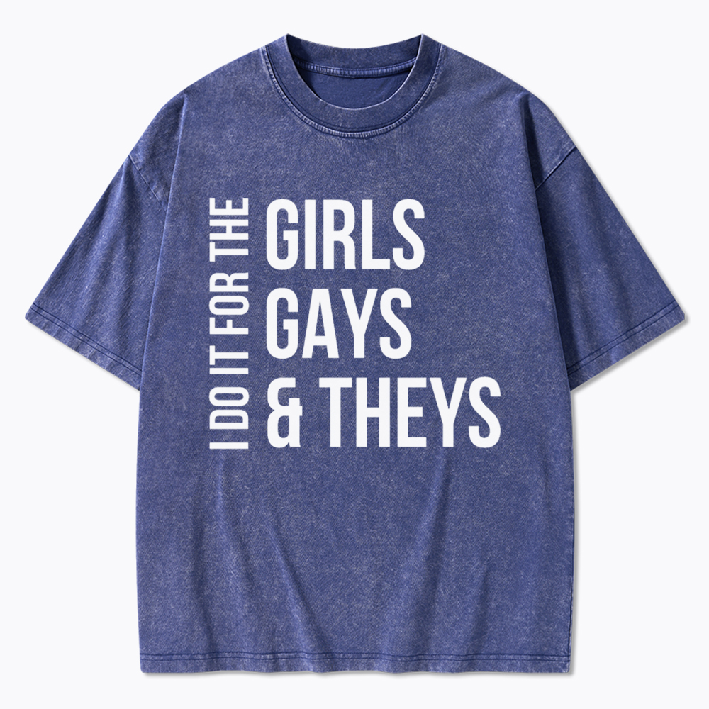 Girls Gays & Theys Washed T-Shirt