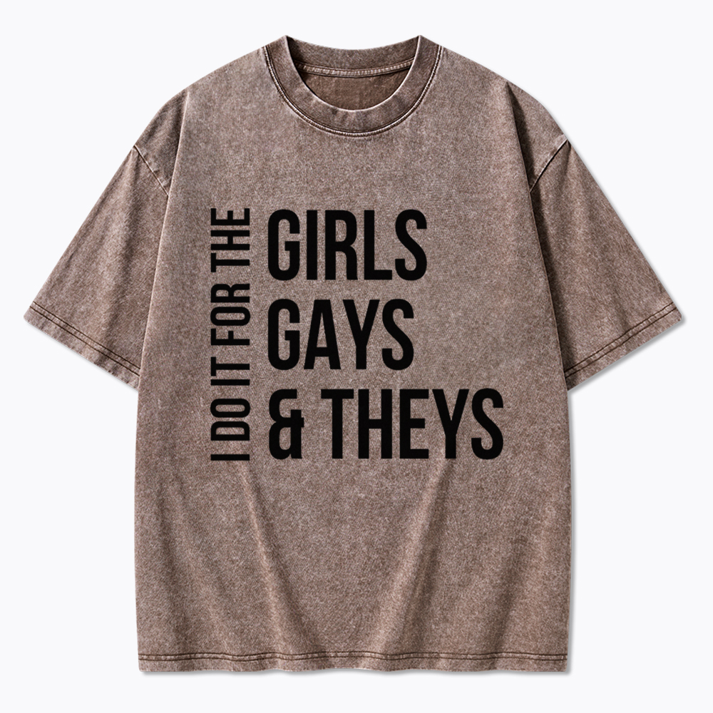 Girls Gays & Theys Washed T-Shirt