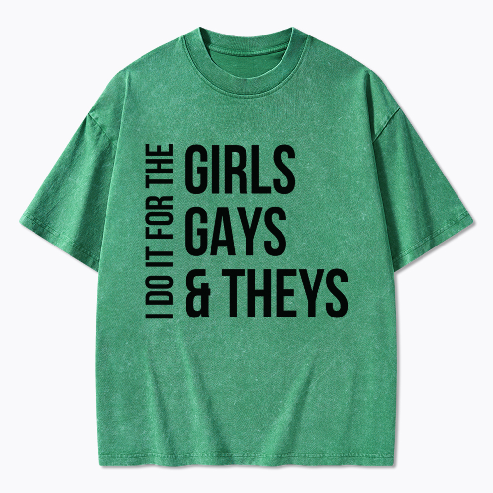 Girls Gays & Theys Washed T-Shirt