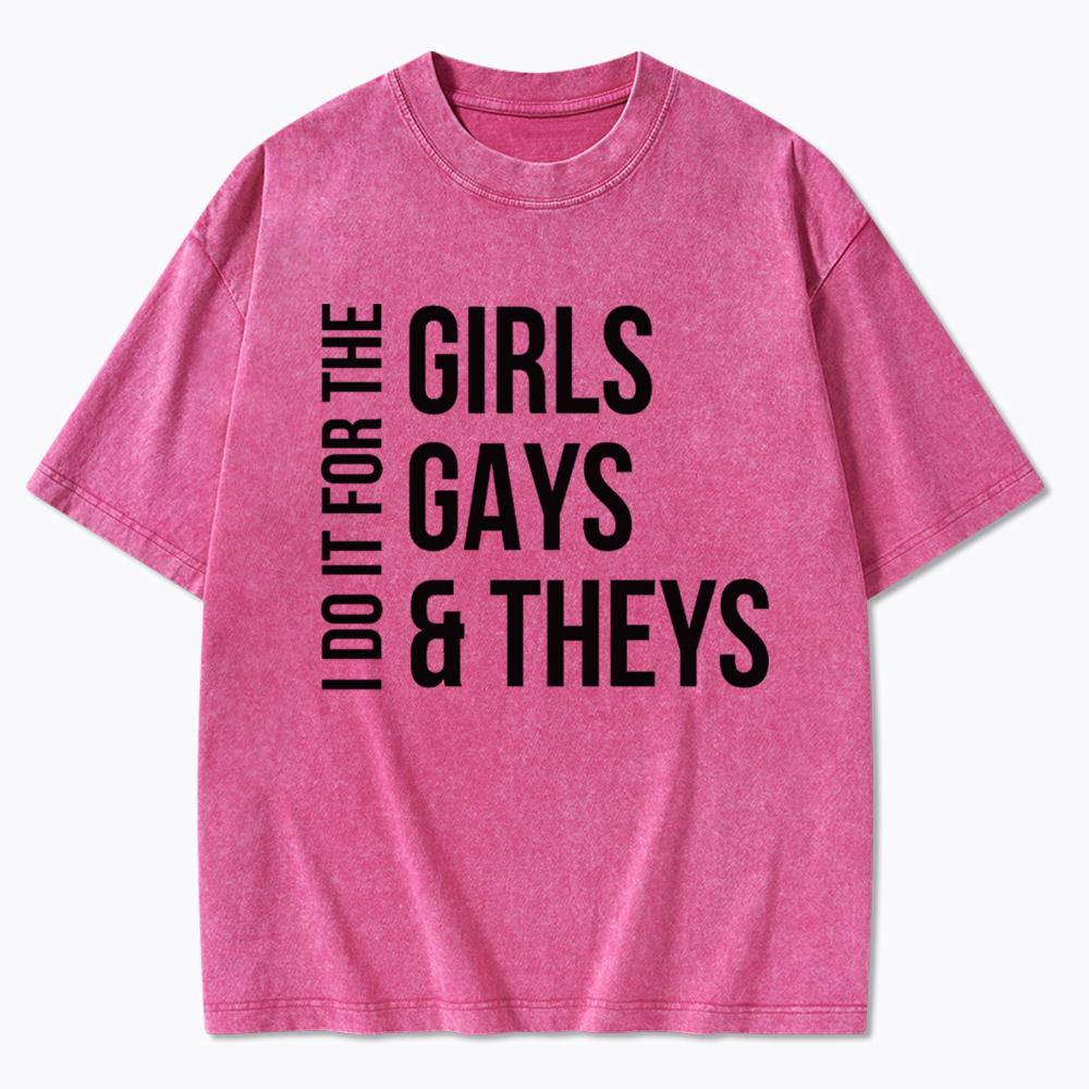 Girls Gays & Theys Washed T-Shirt
