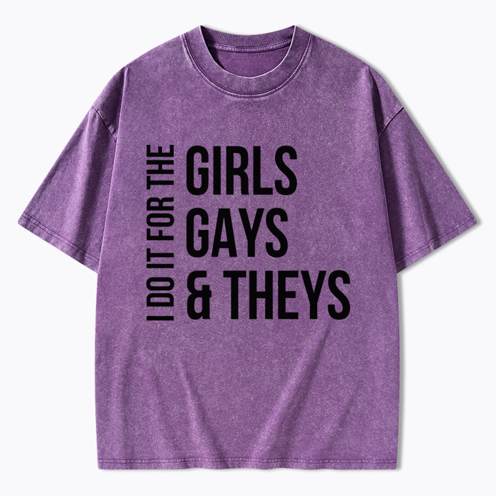 Girls Gays & Theys Washed T-Shirt