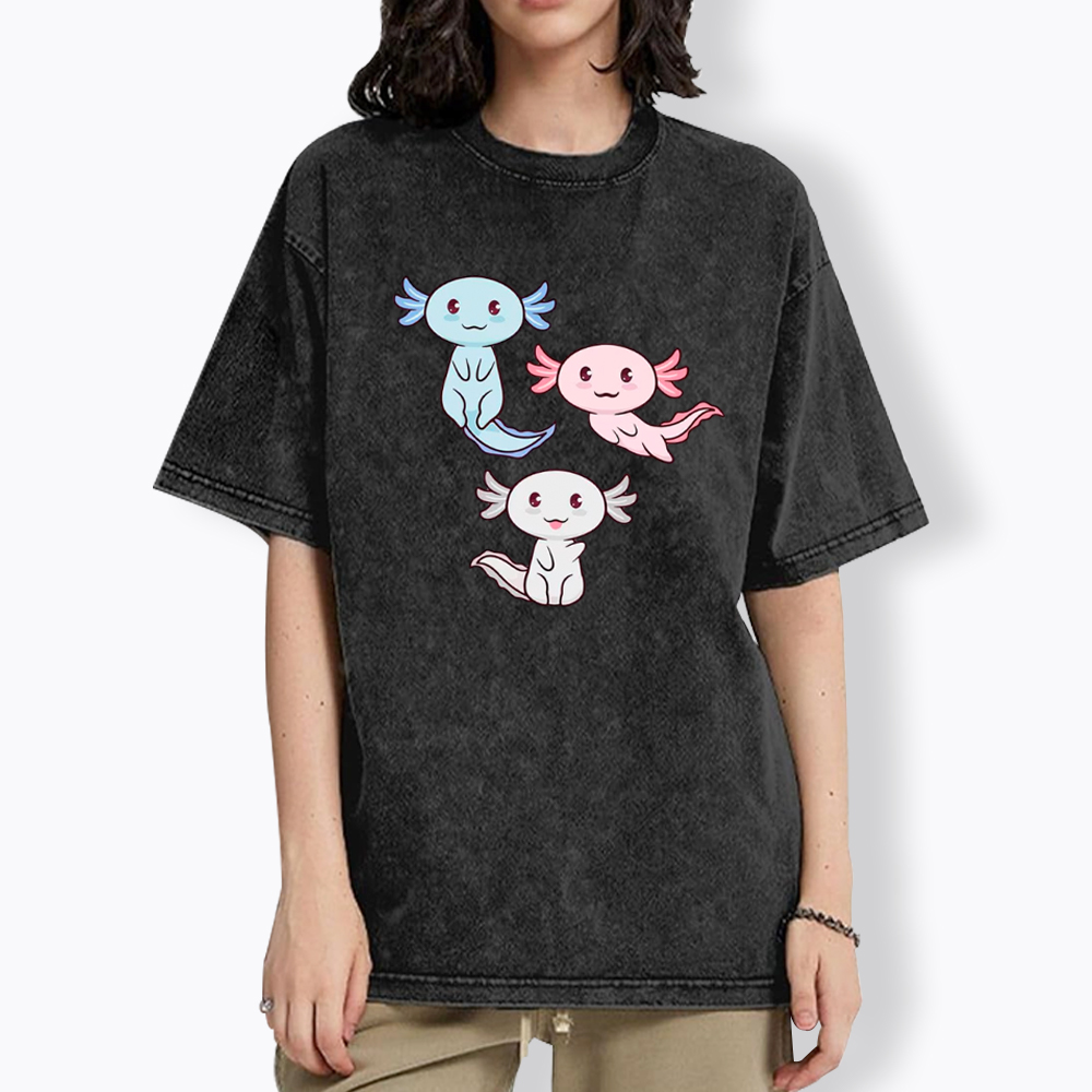 Axolotl Trans Pride Washed T-Shirt