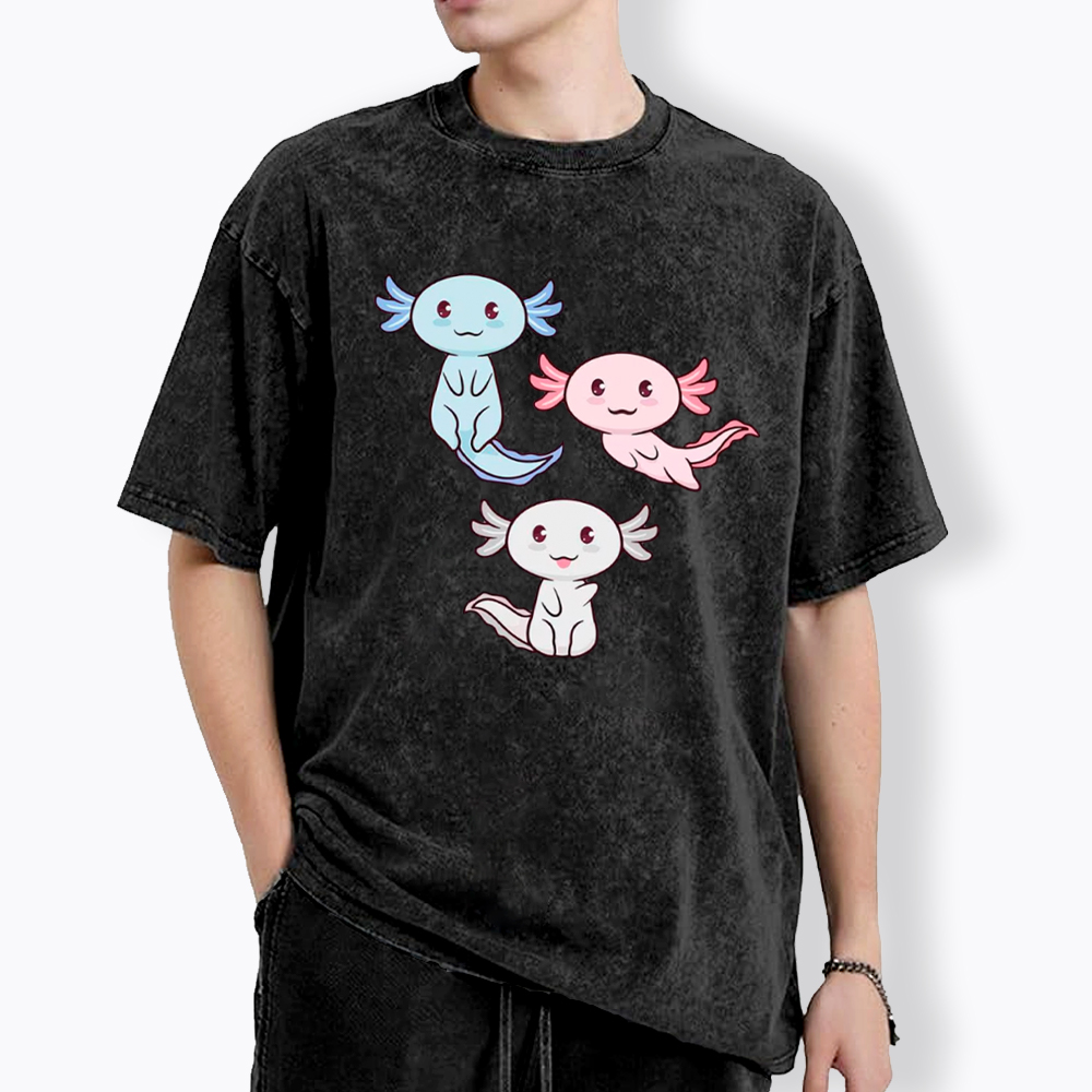 Axolotl Trans Pride Washed T-Shirt