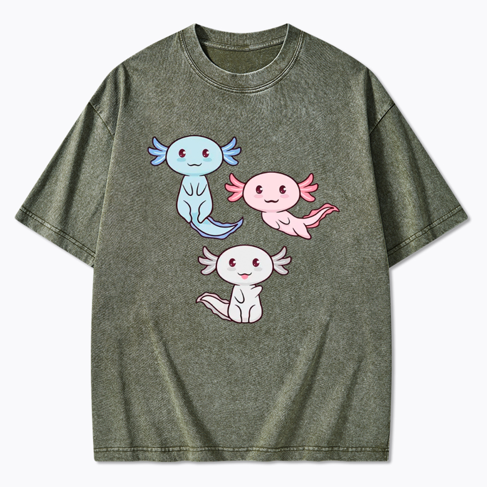 Axolotl Trans Pride Washed T-Shirt